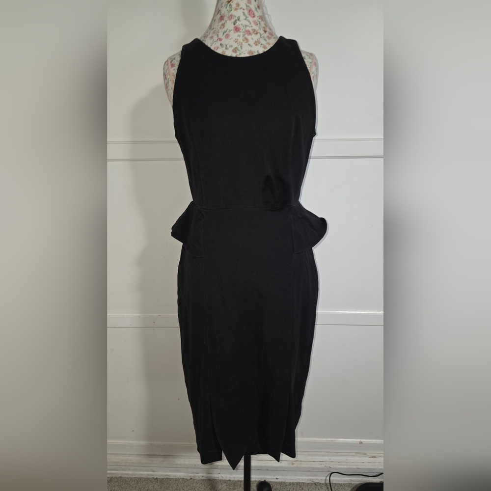 Banana Republic Black Peplum Halter Cocktail Dress